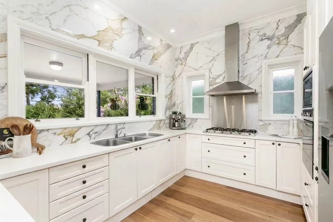 Kitchen concept visualization with premium-look wall cladding