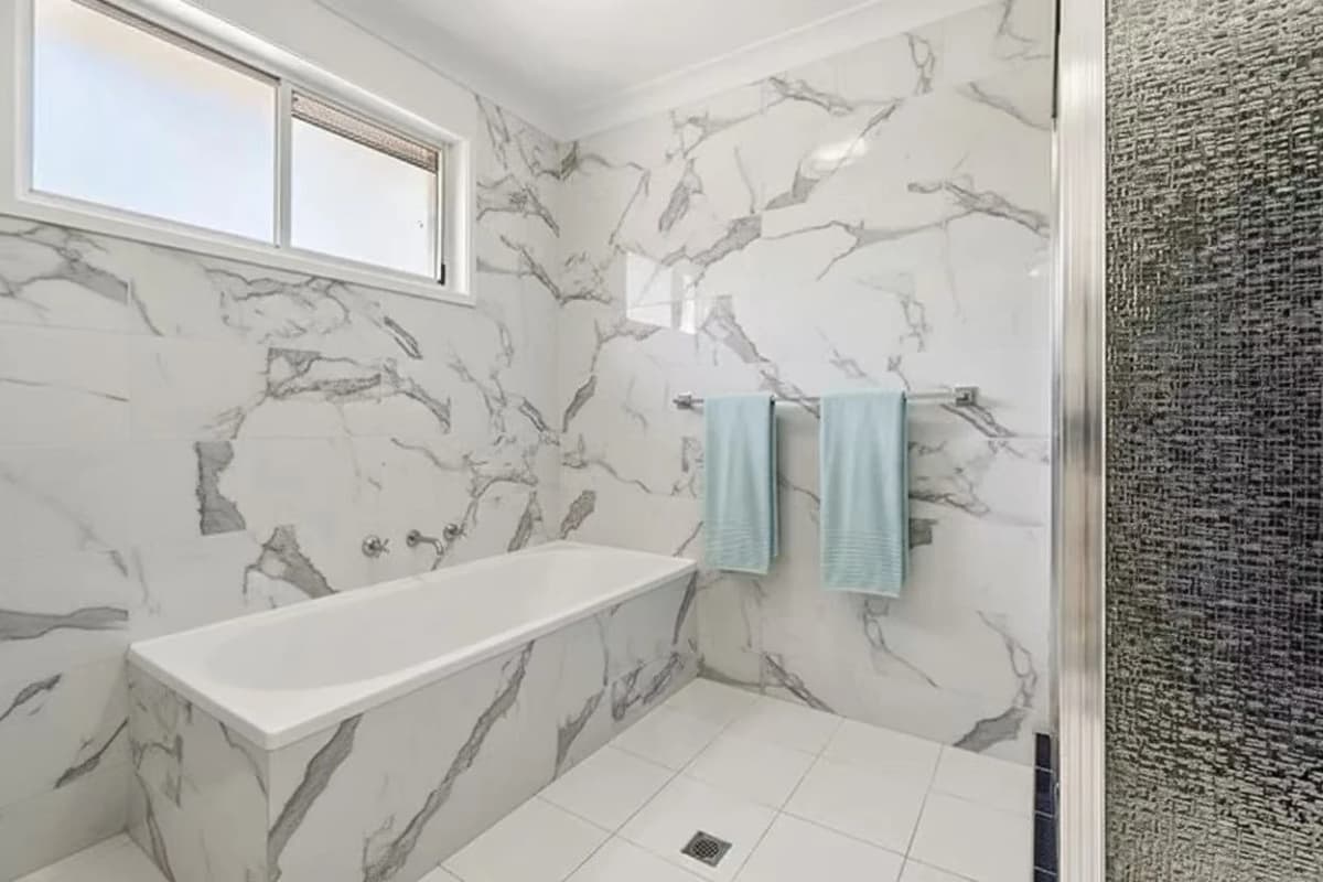Bathroom concept visualization with premium-look wall cladding